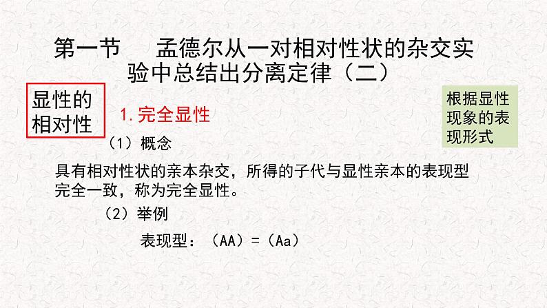 1.1.2 孟德尔从一对相对性状的杂交实验中总结出分离定律 课件-浙科版高中生物必修2遗传与进化(共22张PPT)03