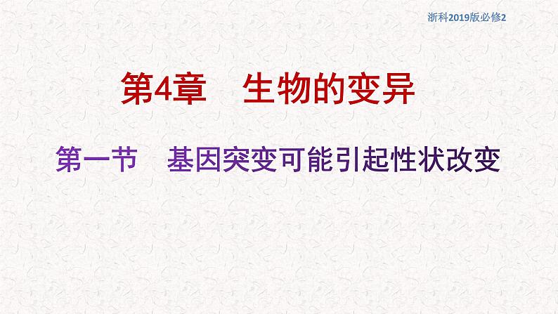 4.1 基因突变可能引起性状改变 课件-浙科版高中生物必修2遗传与进化(共22张PPT)01