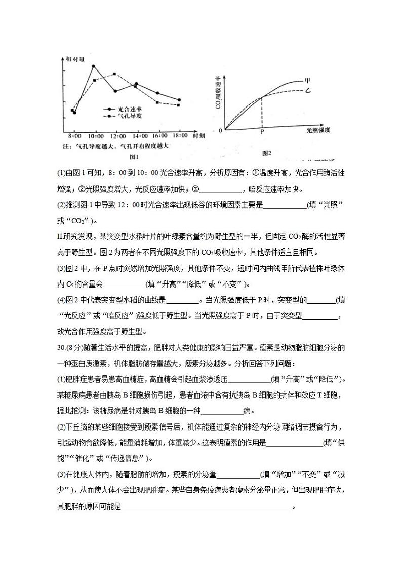 河南省平顶山2020届高三下学期第二次三市联考（二模）生物试题含答案03