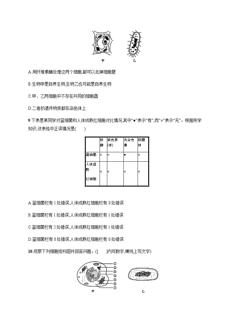 2.6 原核细胞内无成形的细胞核-练习浙科版（2019）高中生物必修一第3页
