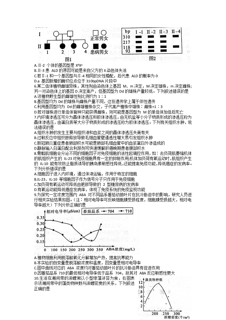 山东省菏泽市2022届高三一模生物试题含答案02