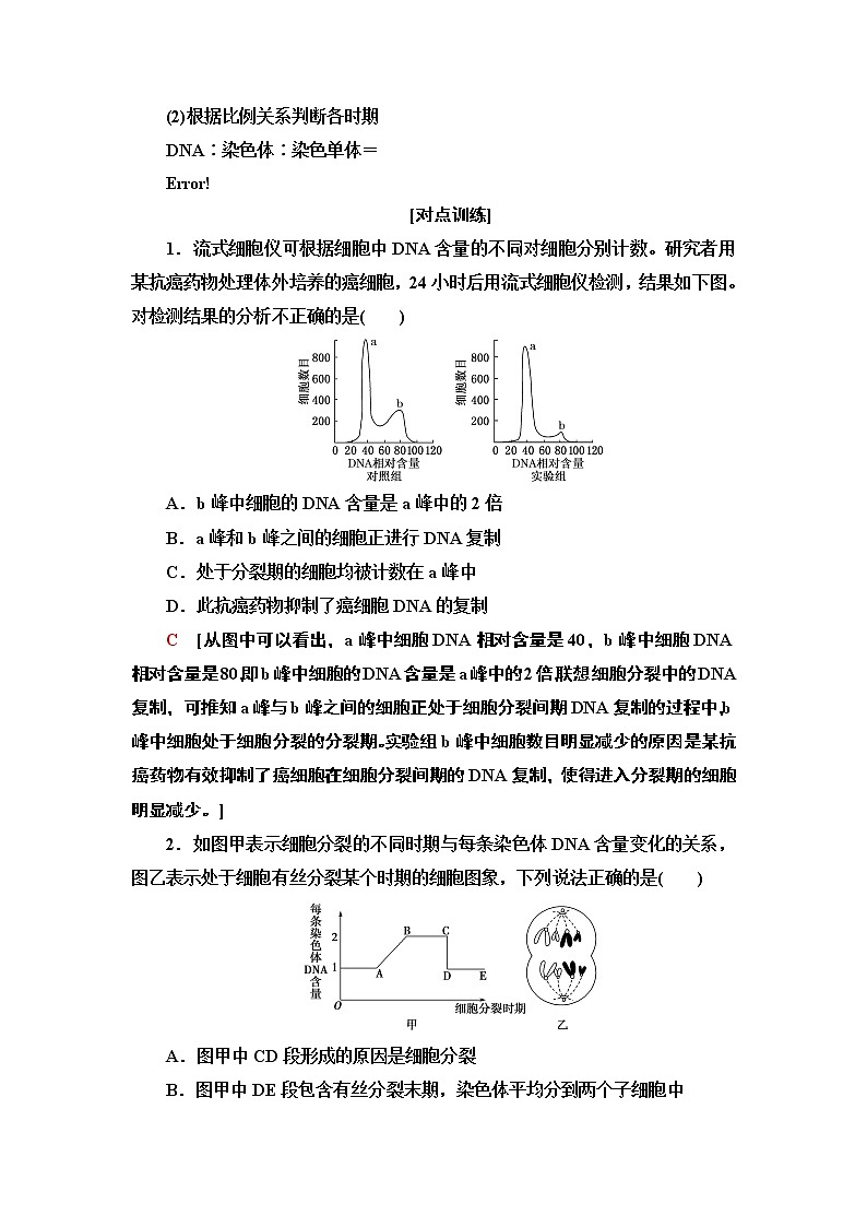 第4章　素能提升课 与有丝分裂有关的图像分析与应用 讲义 2020-2021学年浙科版（2019）高中生物必修一教案02