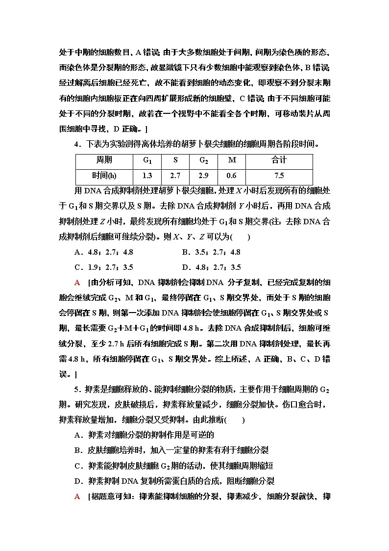 重点突破练 6 细胞增殖加强练 课时作业 2020-2021学年浙科版（2019）高中生物必修一第2页