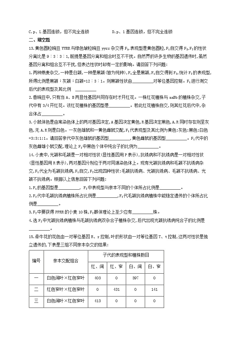 2022届新教材高考生物一轮复习第五单元遗传的基本规律第15讲第2课时自由组合定律常规解题方法基础训练A卷含解析第3页