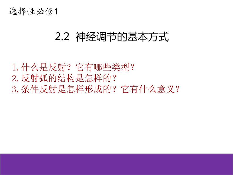 人教版（2019）高二生物选择性必修1-2.2 神经调节的基本方式课件PPT第1页