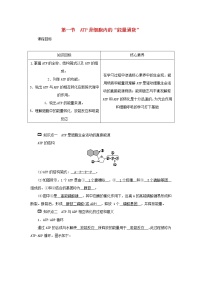 2021学年第一节 ATP是细胞内的“能量通货”导学案