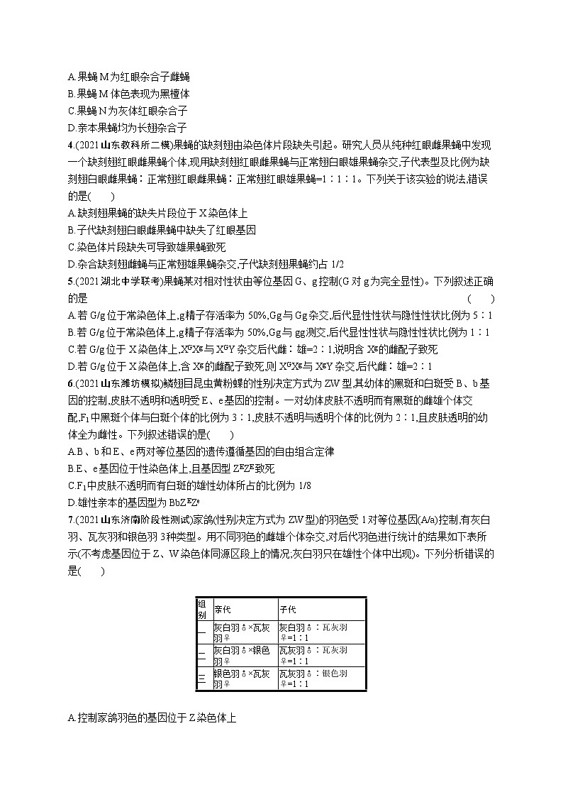 人教版新高考生物二轮复习专题训练--遗传规律与伴性遗传(含人类遗传病)第2页