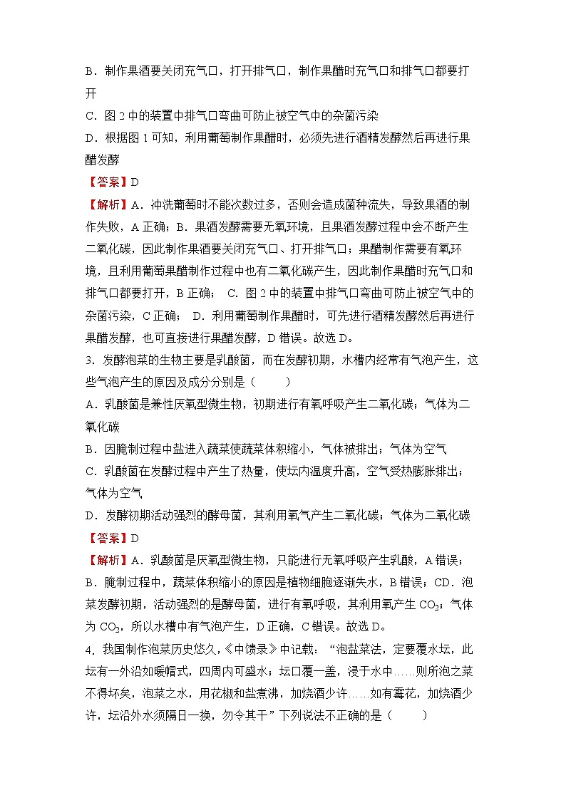 【原创】2022届高三二轮专题卷 生物（十） 发酵工程 教师版第2页