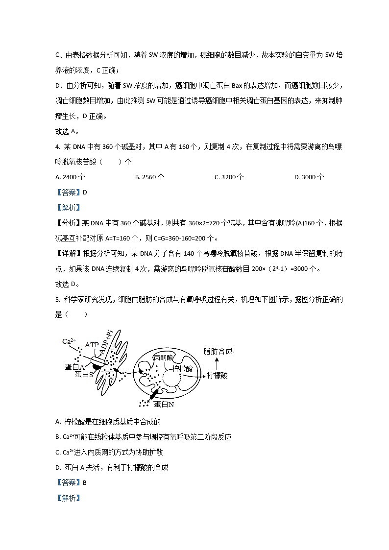 湖南省邵阳市2022届高三上学期第一次联考试题生物含解析03