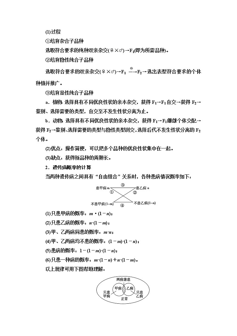 2021-2022学年高中生物新人教版必修第二册 第1章 第2节 第2课时 孟德尔实验方法的启示、遗传规律的再发现和应用 学案第3页