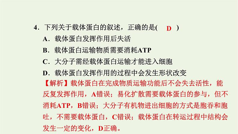 2021_2022学年新教材高中生物高效作业16易化扩散主动转运胞吞和胞吐课件浙科版必修第一册第5页