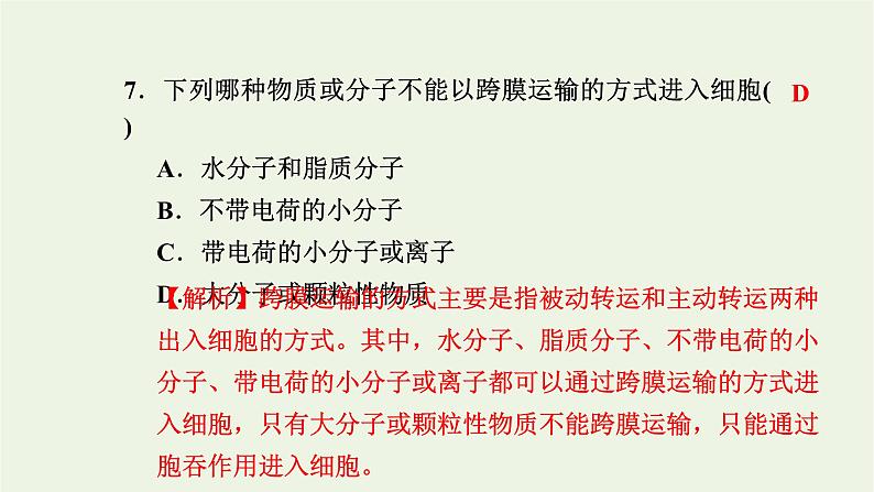 2021_2022学年新教材高中生物高效作业16易化扩散主动转运胞吞和胞吐课件浙科版必修第一册第8页