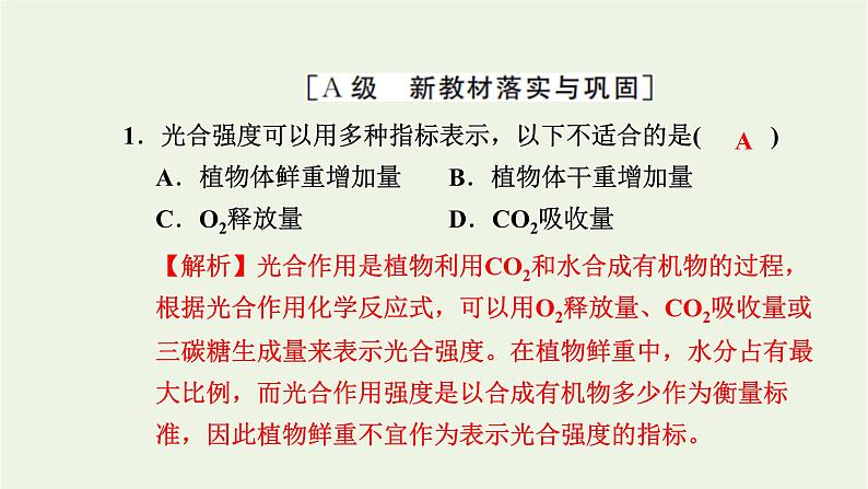 2021_2022学年新教材高中生物高效作业21环境因素影响光合速率一课件浙科版必修第一册02