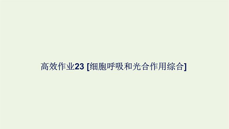 2021_2022学年新教材高中生物高效作业23细胞呼吸和光合作用综合课件浙科版必修第一册01