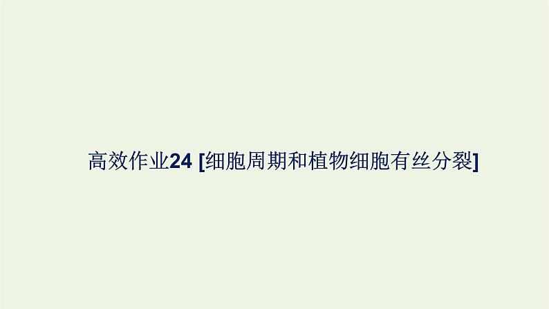 2021_2022学年新教材高中生物高效作业24细胞周期和植物细胞有丝分裂课件浙科版必修第一册第1页