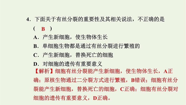 2021_2022学年新教材高中生物高效作业25动植物细胞有丝分裂的区别和观察有丝分裂实验课件浙科版必修第一册第5页