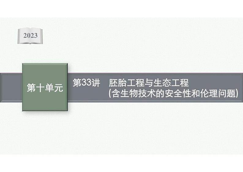 2023年老高考生物一轮复习第33讲　胚胎工程与生态工程(含生物技术的安全性和伦理问题)第1页