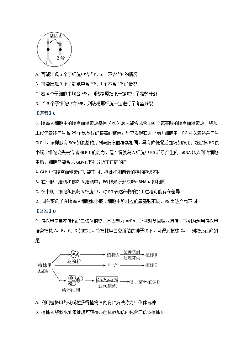 广东省肇庆市2022届高三上学期第二次模拟考试  生物 含答案练习题03