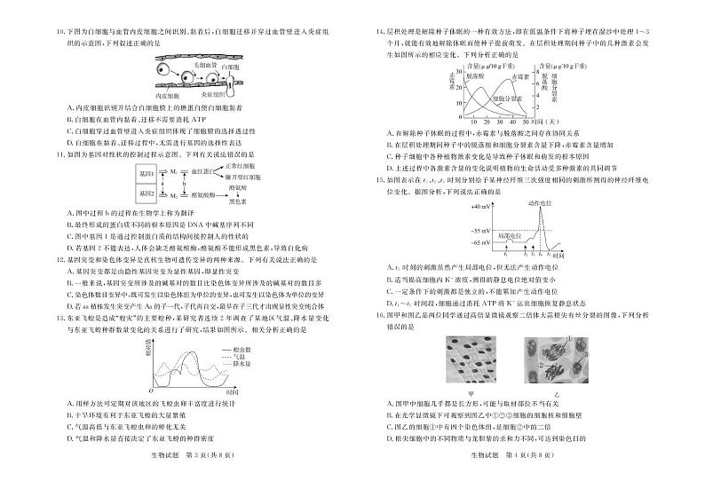2021届广东省肇庆市高三下学期4月第三次统一检测（三模）生物试卷 PDF版02