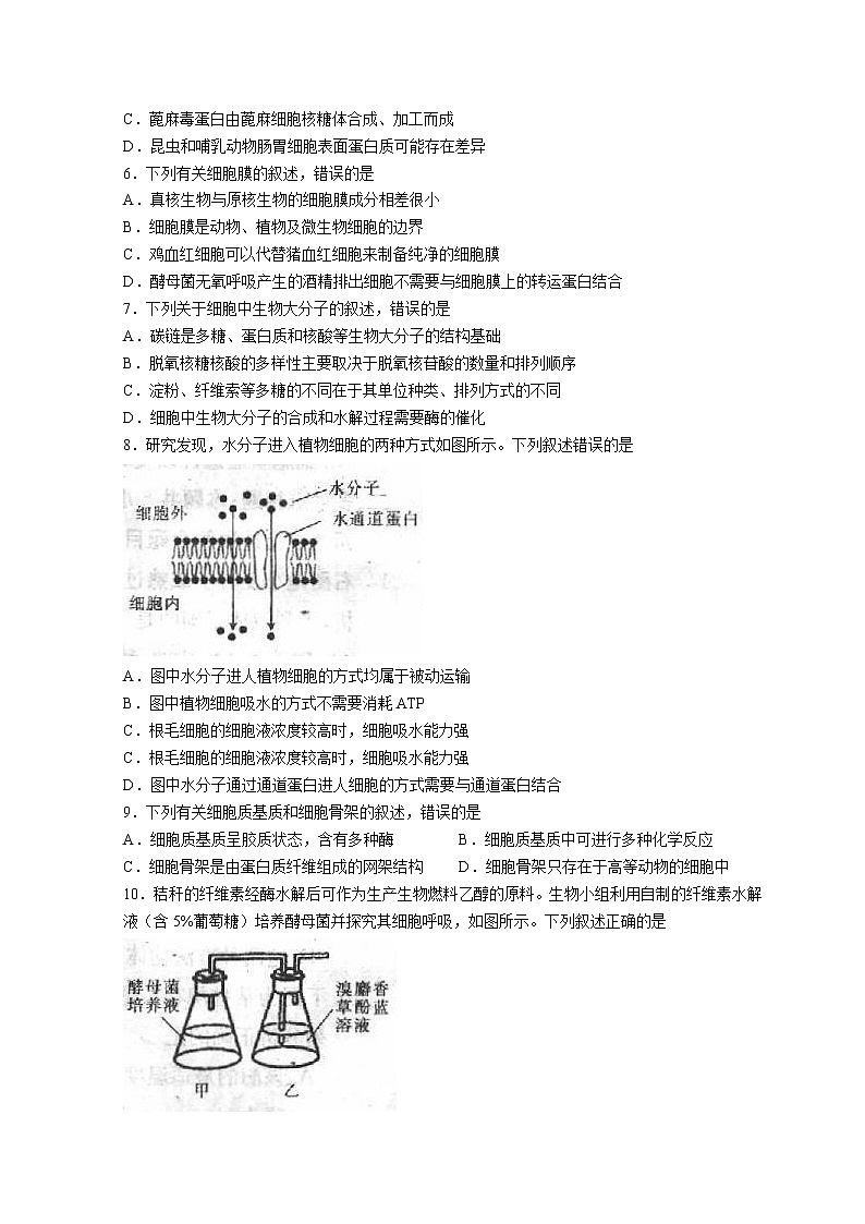 2022廊坊高一上学期期末考试生物试题含答案第2页