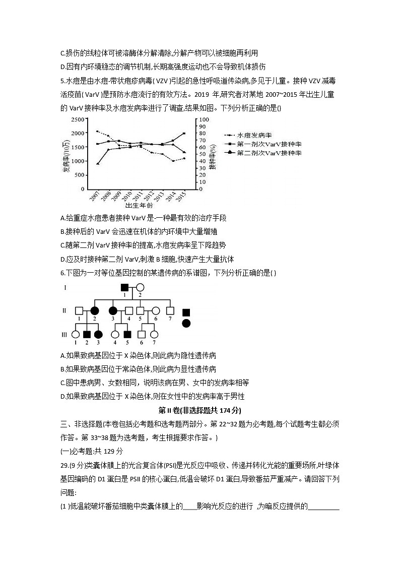 2022届四川省凉山州二模理综生物试卷含答案02