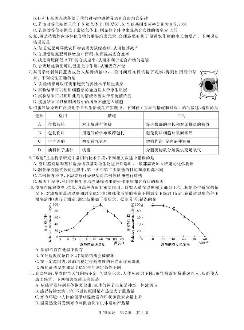T8二次联考 生物第2页