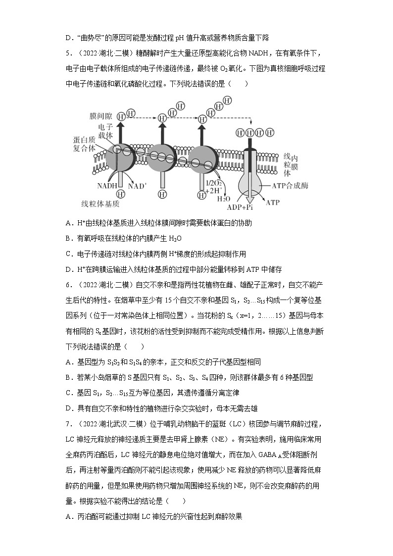 2022届高考生物各省模拟试题汇编卷 湖北专版第2页