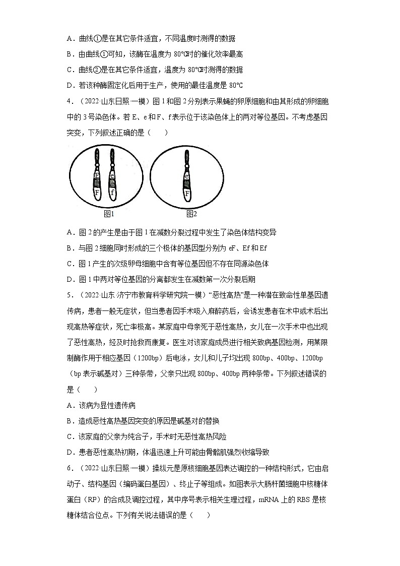 2022届高考生物各省模拟试题汇编卷 山东专版第2页