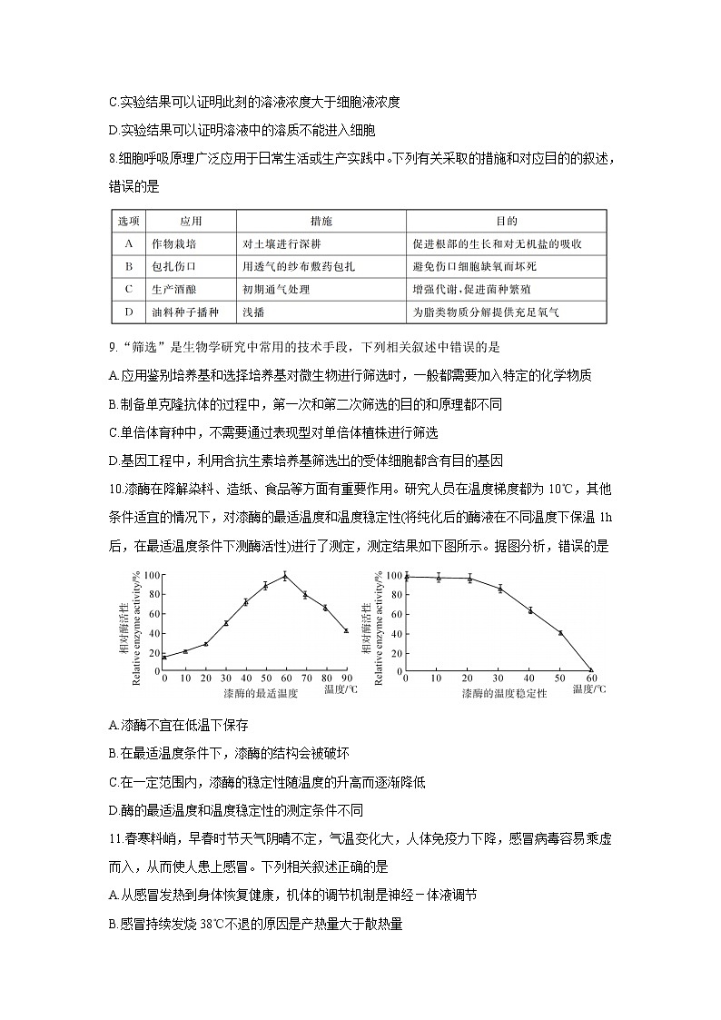 2022八省八校（T8联考）高三下学期3月第二次联考试题生物含答案第3页