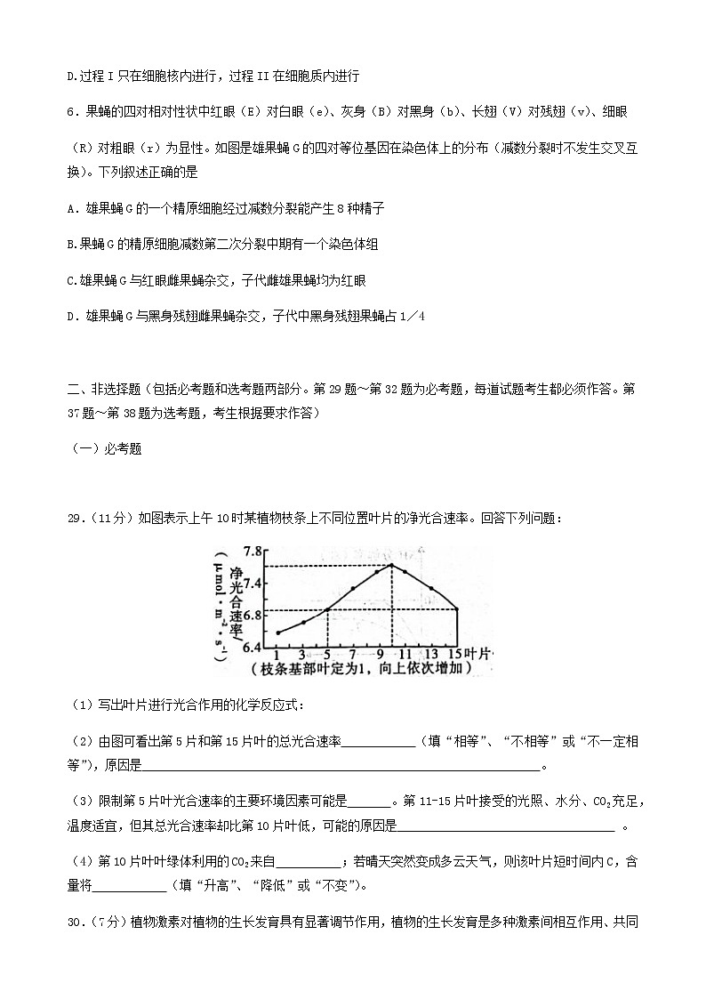 陕西省咸阳市2022年高考模拟检测（二）理科综合生物试题及答案03