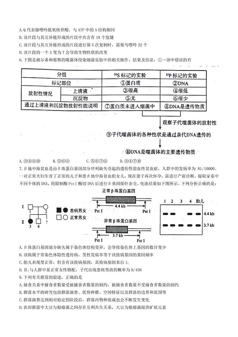 2022神州智达省级联测高三――第六次考试――生物PDF版含答案02