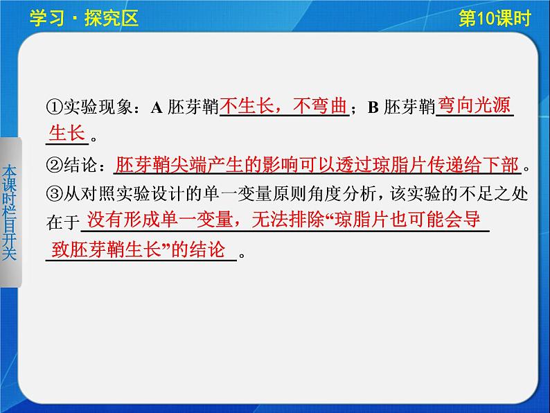 高中生物人教版必修3课件：3-10植物生长素的发现08