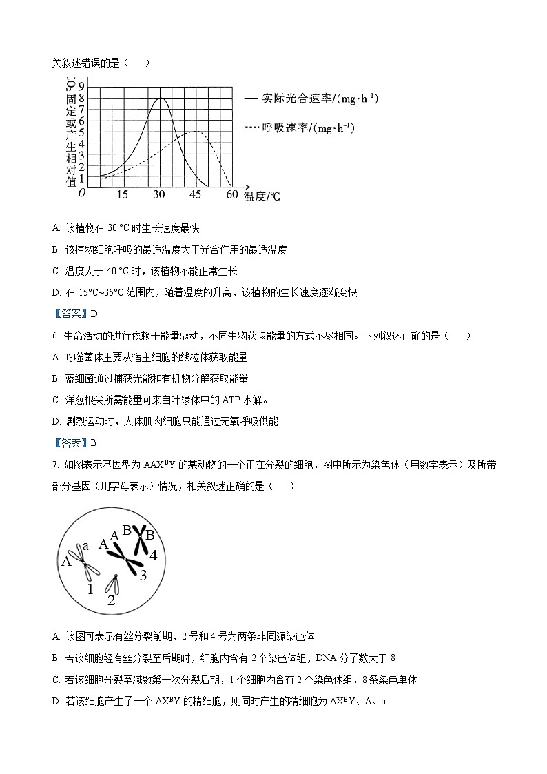 2022届江苏省扬州市扬州中学高三下学期3月月考试题生物含答案第2页