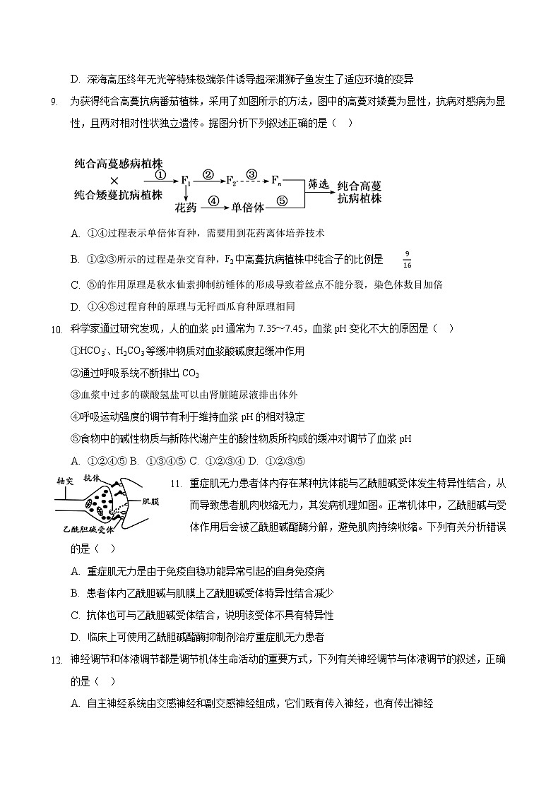 2022届重庆市缙云教育联盟高三下学期2月质量检测生物试题含答案03