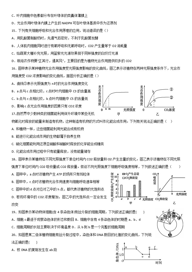 重庆市第七中学2021-2022学年高一下学期3月月考试题 生物第3页