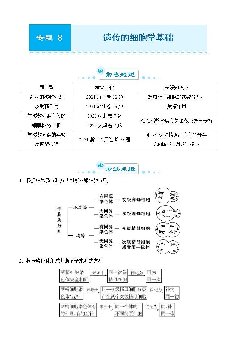 2022届优质校一模试卷专题汇编8  遗传的细胞学基础 解析版第1页