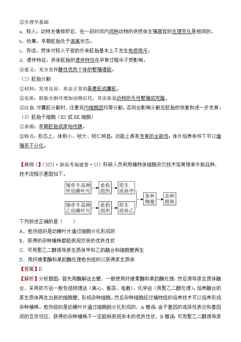2022届优质校一模试卷专题汇编24  细胞工程 解析版第3页