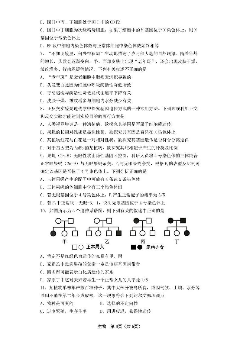 2022届辽宁省沈阳市第二中学高三第二次模拟考试生物试题及解析03