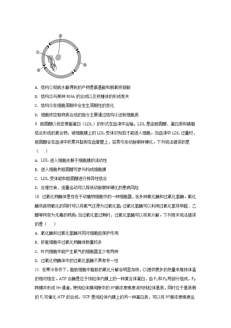 2021-2022学年山东省德州市高一上学期期末考试生物试卷含答案03