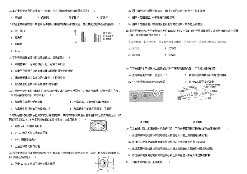 2021-2022学年黑龙江省哈尔滨市哈尔滨师范大学附属中学高一下学期开学考试生物含答案练习题第2页