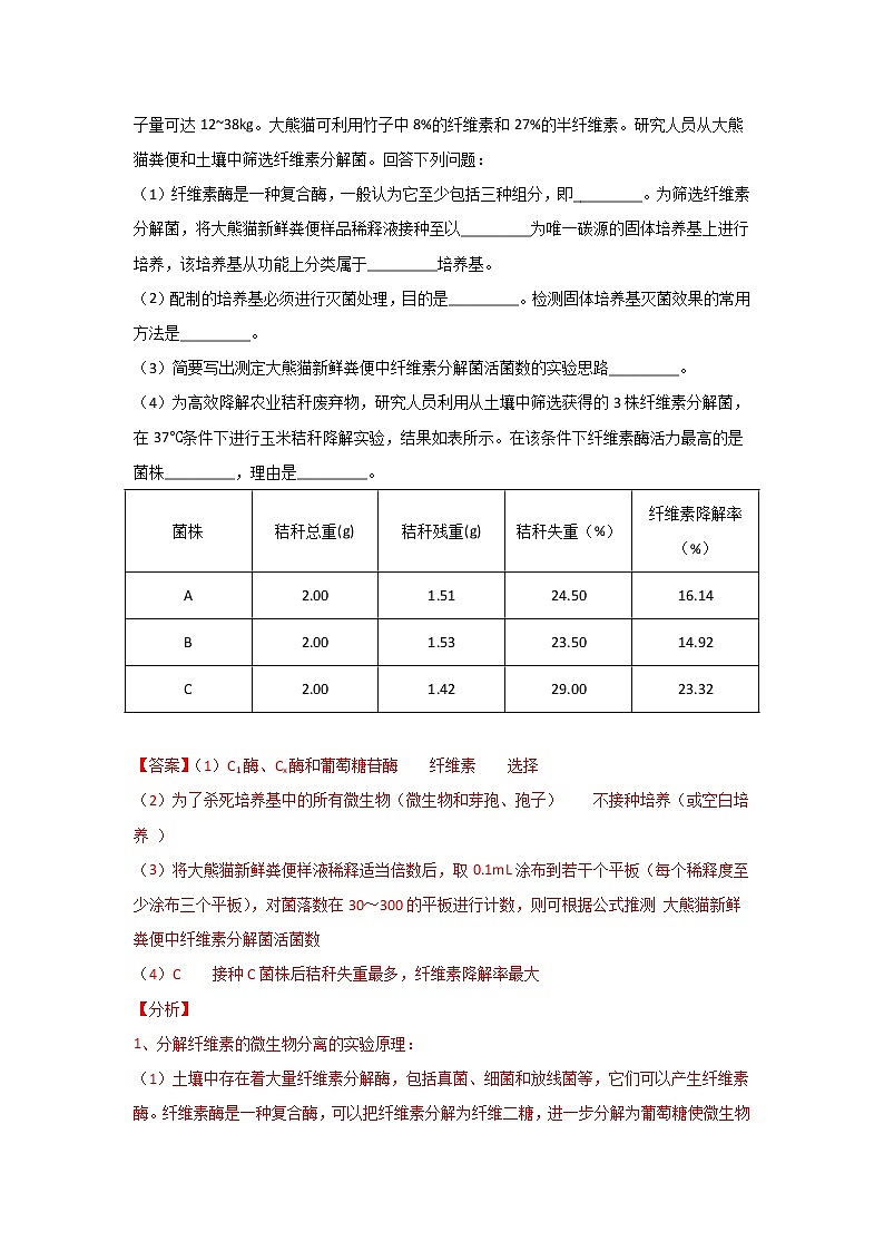 三年高考（2019-2021）生物试题分项汇编专题19生物技术实践含答案第2页