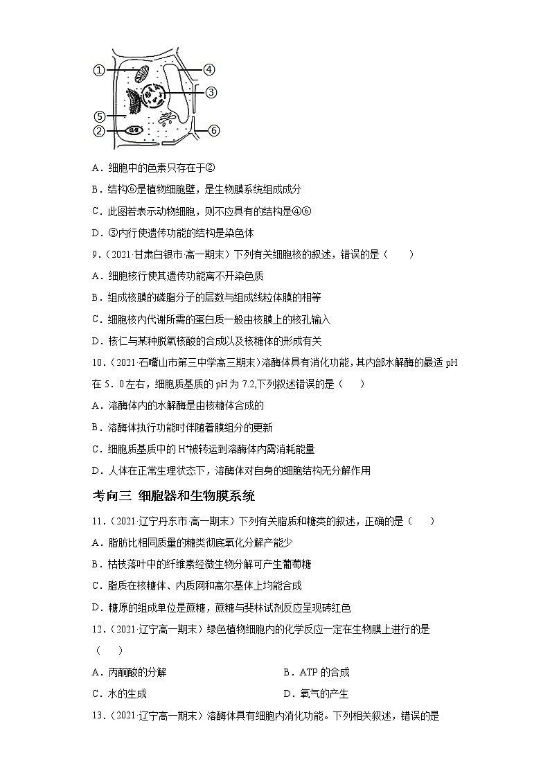 解密02 细胞器与生物膜系统（分层训练）-【高频考点解密】 高考生物二轮复习讲义+分层训练03