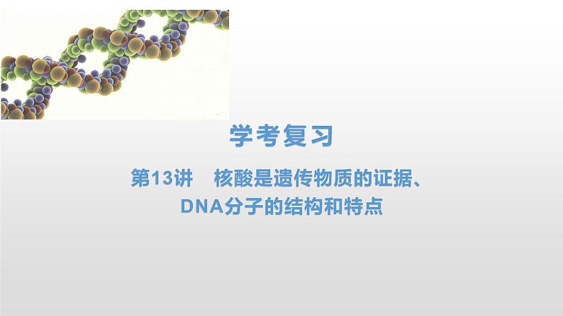 学考复习13核酸是遗传物质的证据 课件【新教材】2022届浙江高考生物学考复习（浙科版（2019））第1页