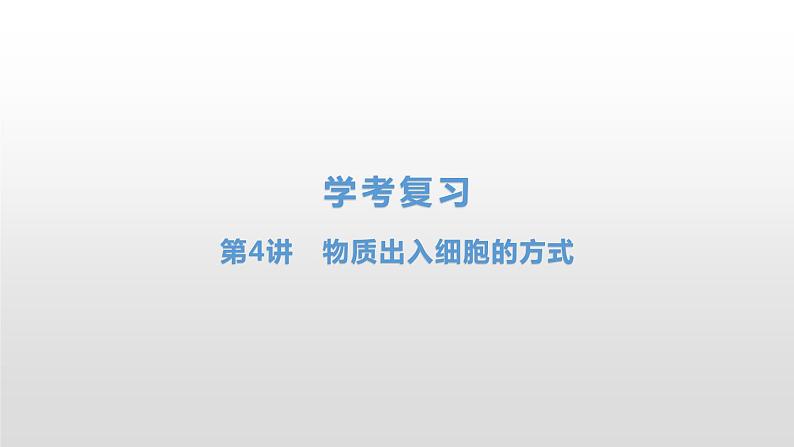 学考复习4物质出入细胞的方式 课件【新教材】2022届浙江高考生物学考复习（浙科版（2019））第1页