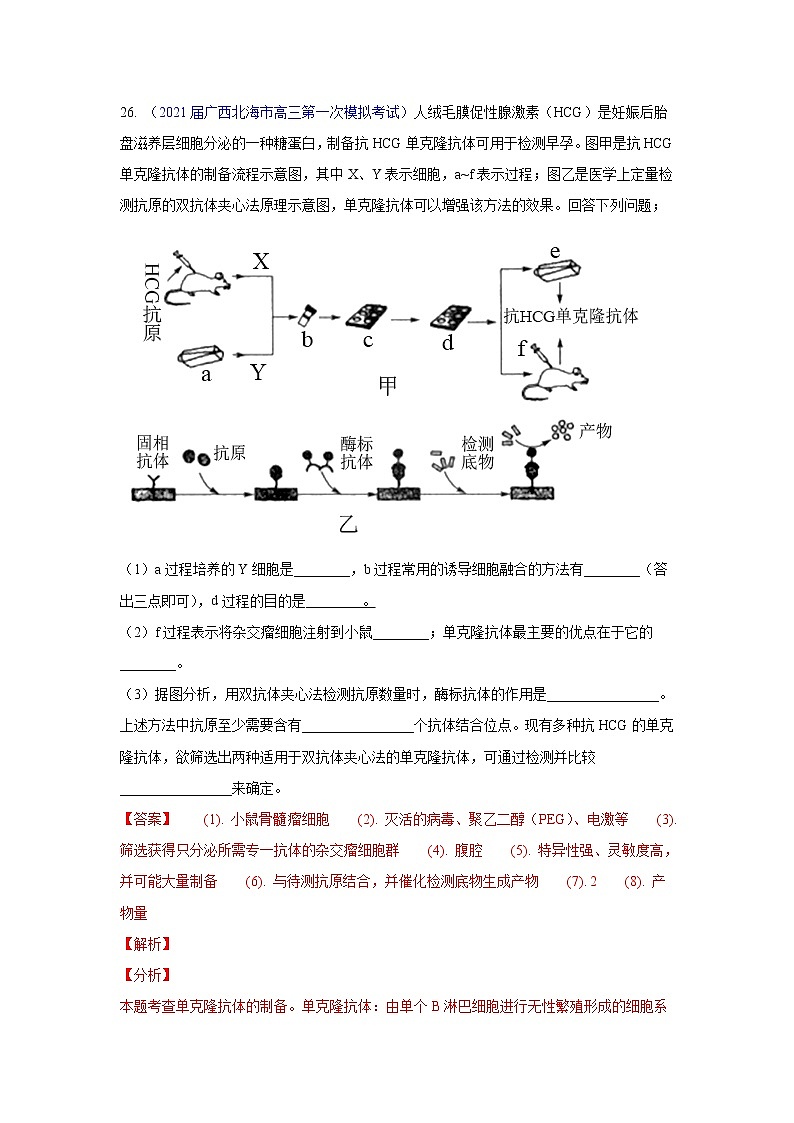 专题20 现代生物科技专题- 高三生物模拟试卷分类汇编（1月刊）第1页