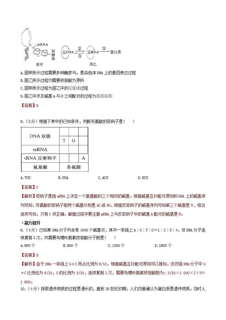 高考生物二轮复习突破专题07《遗传的分子基础》押题专练（含详解）第3页