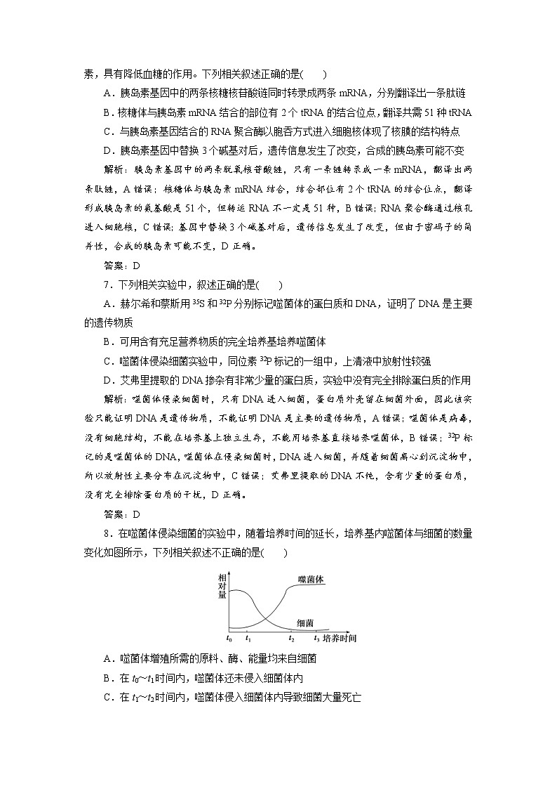 高考生物二轮限时规范训练：专题03第1讲《遗传的分子基础》（含详解）第3页