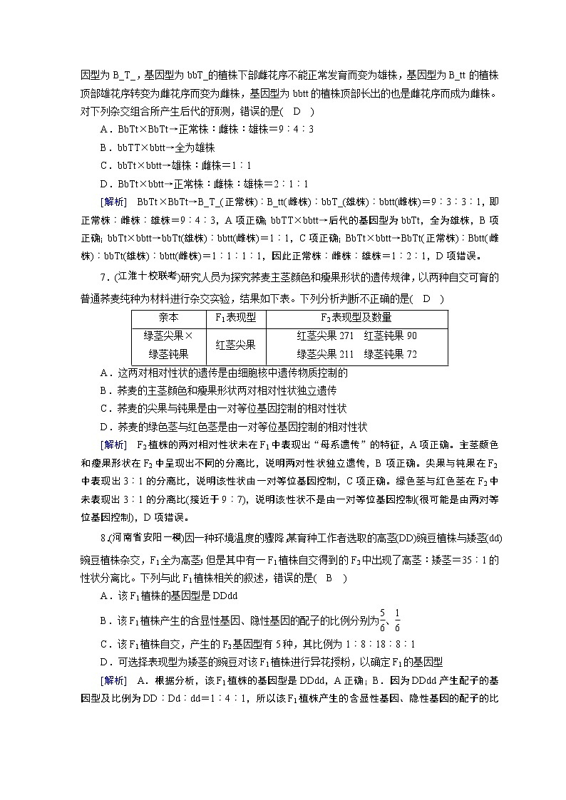 高考生物二轮复习精品练习：专题07《遗传的基本规律和伴性遗传》（含详解）第3页