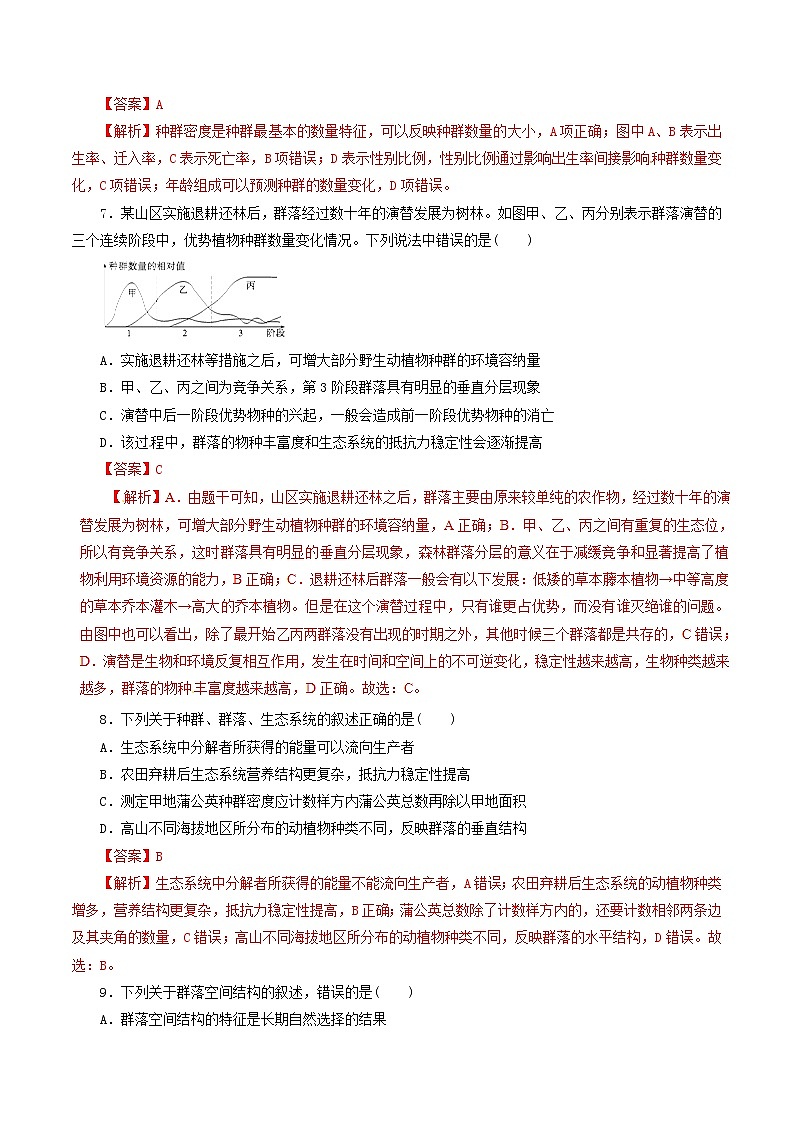 高考生物考纲解读与热点难点突破专题12《种群和群落》（含详解）第3页