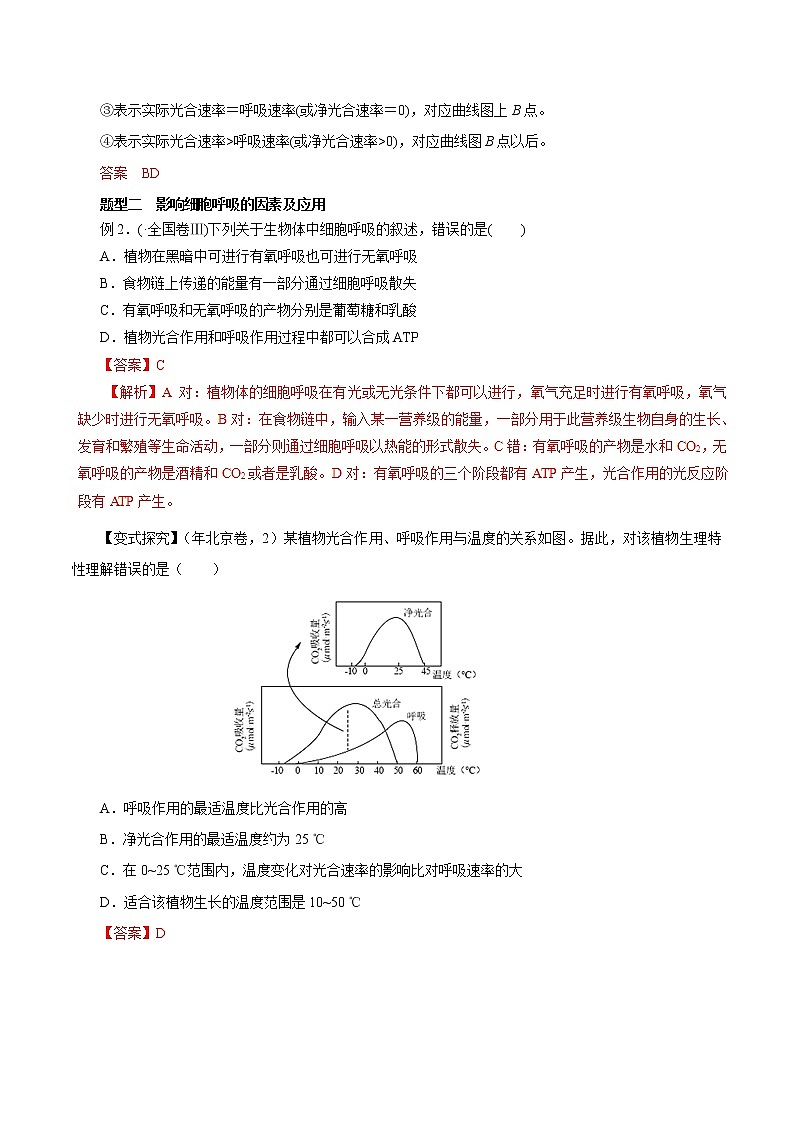 高考生物提分秘籍：专题05《细胞呼吸与光合作用》教学案（含答案）教案第3页